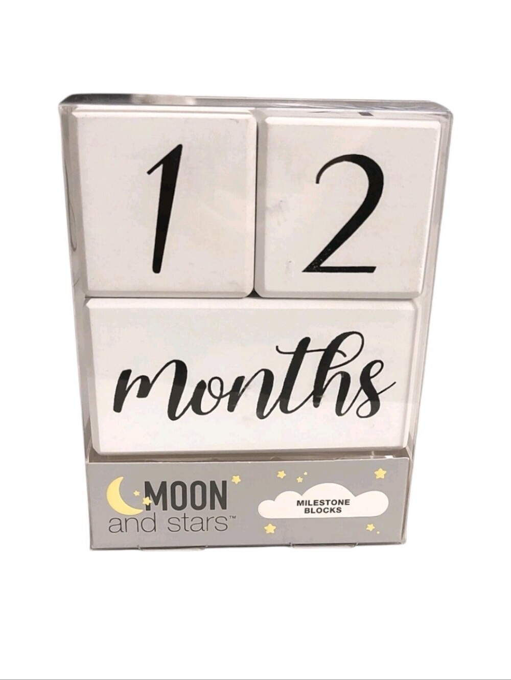 Baby Milestone Blocks Months Weeks Years and Grade White and Black Block Set